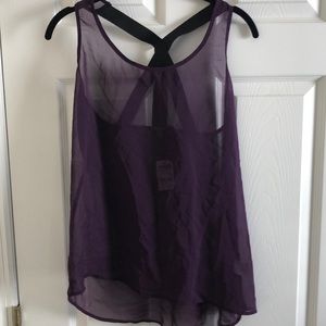 NWT Purple Zippier back top